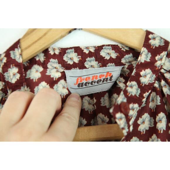 Vintage Medium Top 70s Hippy Print Officecore Western Floral Prairie Hippy Boho - Picture 3 of 10